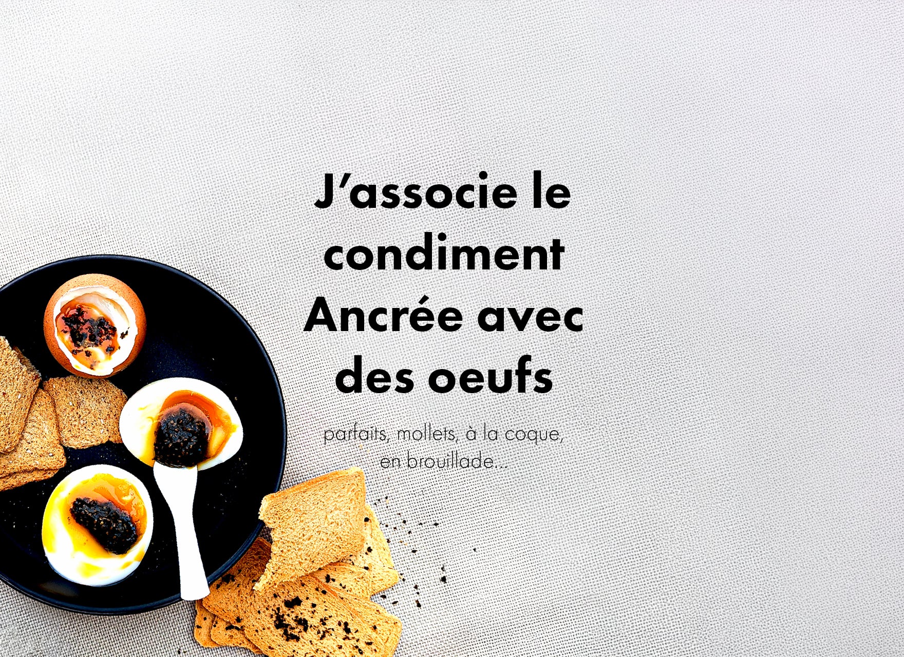 Association du caviar végétal avec des oeufs